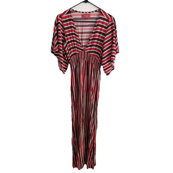 Maaji Morning Glam Striped Maxi Long Swimsuit Cover Up Dress Size L Beach Boho - Picture 4 of 14
